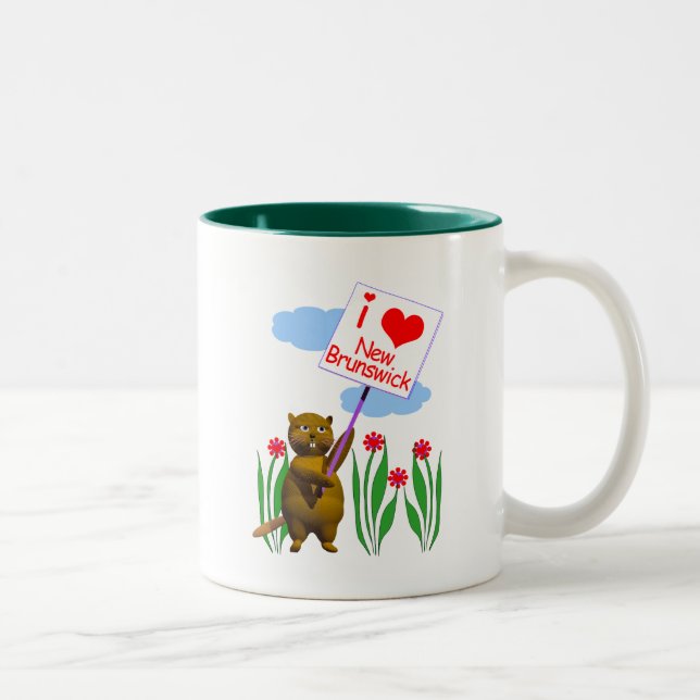 Canadian Beaver Lieben New Brunswick Zweifarbige Tasse (Rechts)