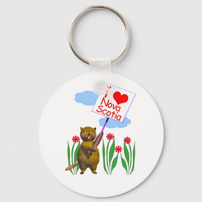 Canadian Beaver Lieben Nova Scotia Schlüsselanhänger (Vorderseite)