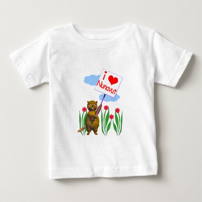 Canadian Beaver Lieben Nunavut Baby T-shirt (Vorderseite)