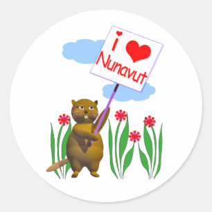 Canadian Beaver Lieben Nunavut Runder Aufkleber