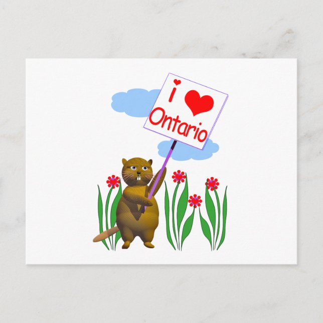 Canadian Beaver Lieben Ontario Postkarte (Vorderseite)