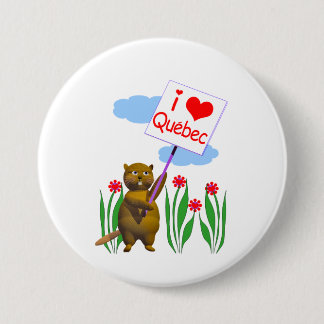 Canadian Beaver Lieben Quebec Button