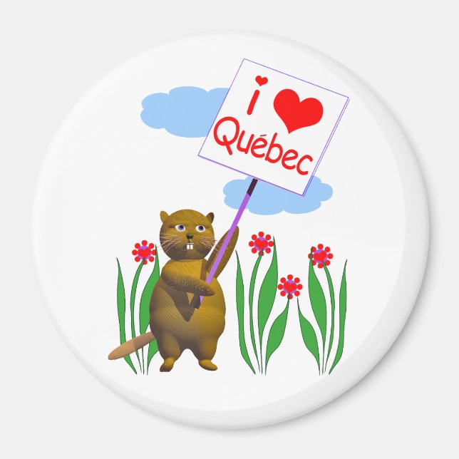 Canadian Beaver Lieben Quebec Magnet (Vorne)