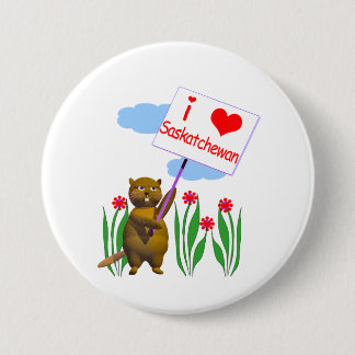 Canadian Beaver Lieben Saskatchewan Button
