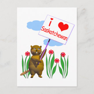 Canadian Beaver Lieben Saskatchewan Postkarte
