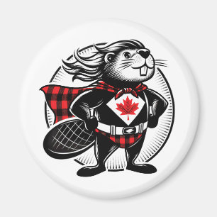 Canadian Beaver Superhero Magnet