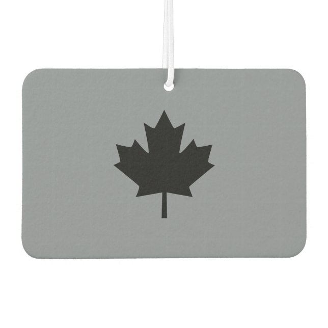 Canadian Black Maple Leaf auf Grau Autolufterfrischer (Vorderseite)