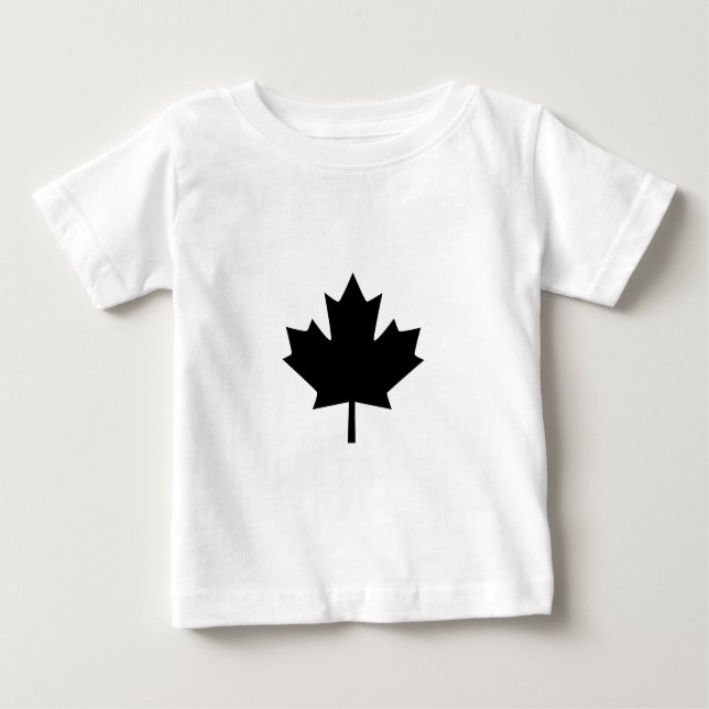 Canadian Black Maple Leaf Design Baby T-shirt (Vorderseite)