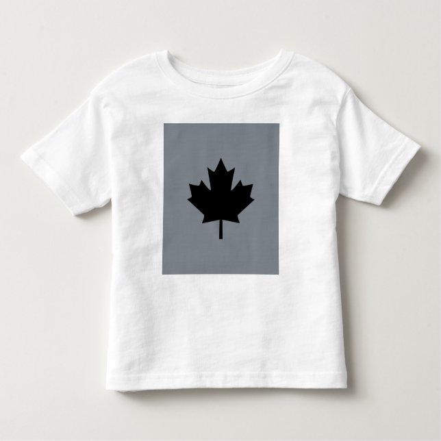 Canadian Black Maple Leaf Design Kleinkind T-shirt (Vorderseite)