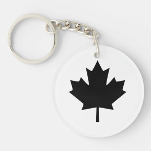 Canadian Black Maple Leaf Design Schlüsselanhänger