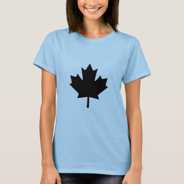 Canadian Black Maple Leaf Design T-Shirt (Vorderseite)
