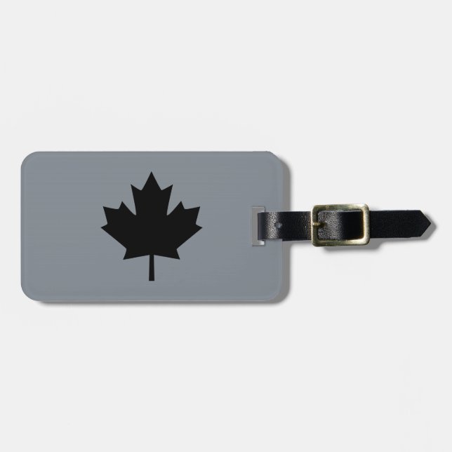 Canadian Black Maple Leaf Graphic Gepäckanhänger (Vorderseite horizontal)