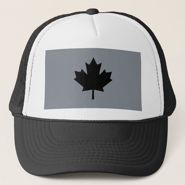 Canadian Black Maple Leaf Graphic Truckerkappe (Vorderseite)