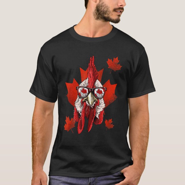 Canadian Chicken Maple Tree Leaf Canada Flag Poult T-Shirt (Vorderseite)