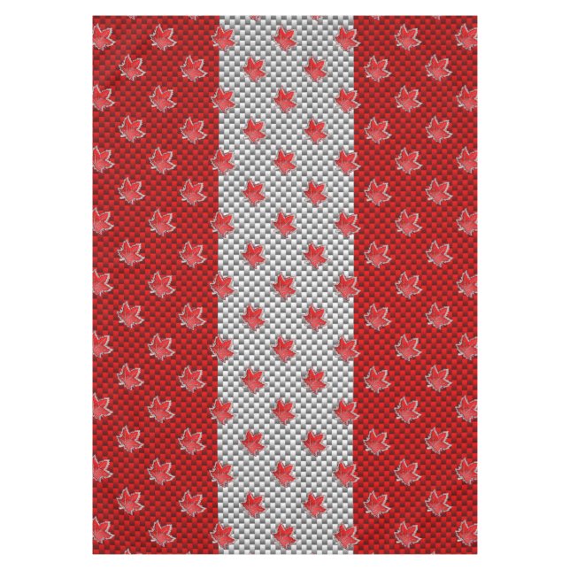 Canadian Chrome Maple Leaf auf Carbon Fibre Stilen Tischdecke (Vorderseite)