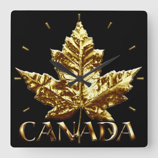 Canadian Clock Gold Medal Canada Souvenir Clock Quadratische Wanduhr (Vorderseite)