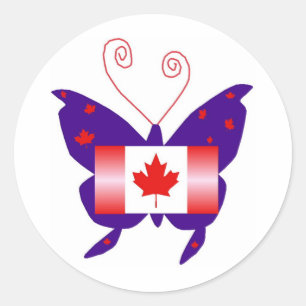 Canadian Diva Butterfly Runder Aufkleber