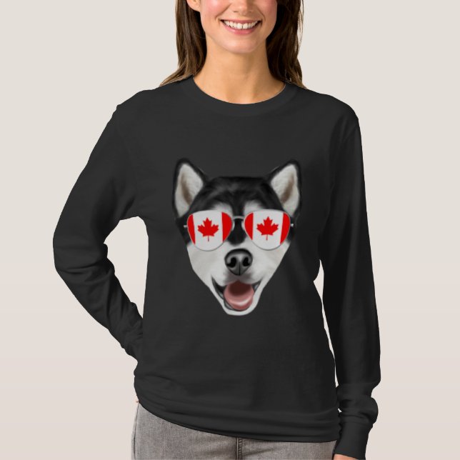 Canadian Flag Alaskan Malamute Dog Canada Pocket T-Shirt (Vorderseite)