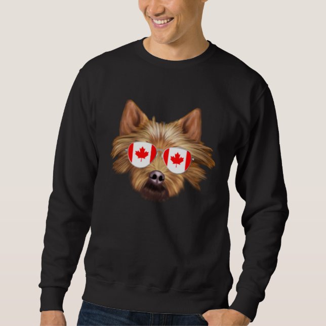Canadian Flag Australian Terrier Dog Canada Pocket Sweatshirt (Vorderseite)