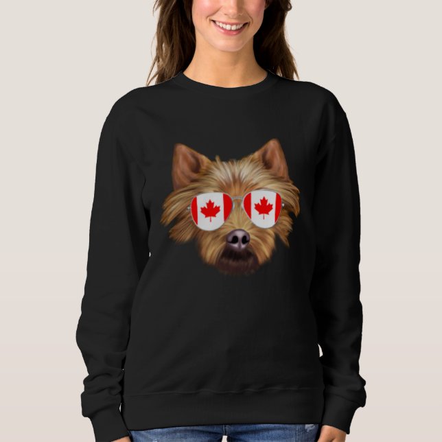 Canadian Flag Australian Terrier Dog Canada Pocket Sweatshirt (Vorderseite)
