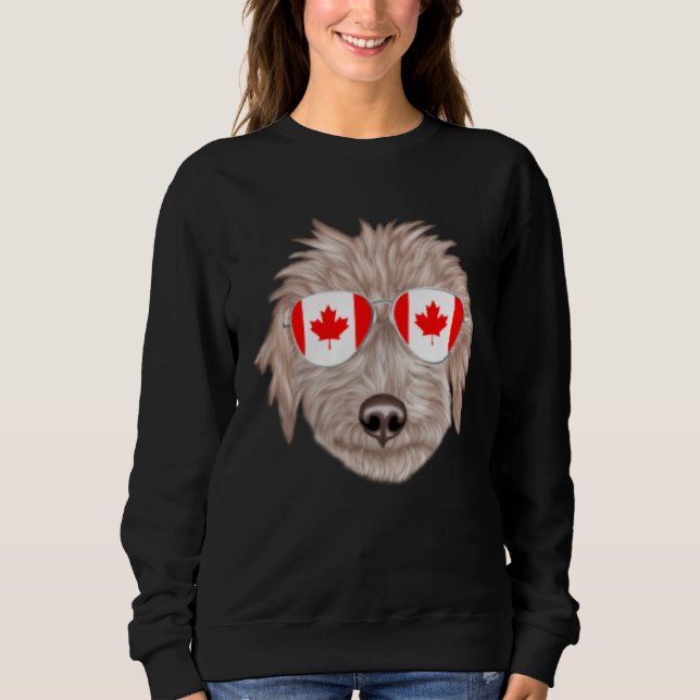 Canadian Flag Bedlington Terrier Dog Canada Pocket Sweatshirt (Vorderseite)