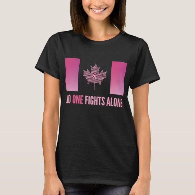 Canadian Flag Breast Cancer Awareness  T-Shirt (Vorderseite)
