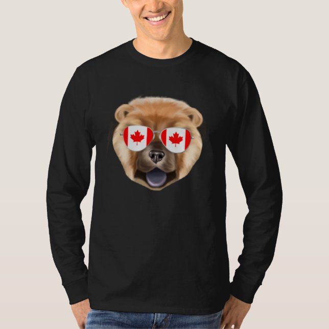 Canadian Flag Chow Chow Dog Canada Pocket T-Shirt (Vorderseite)