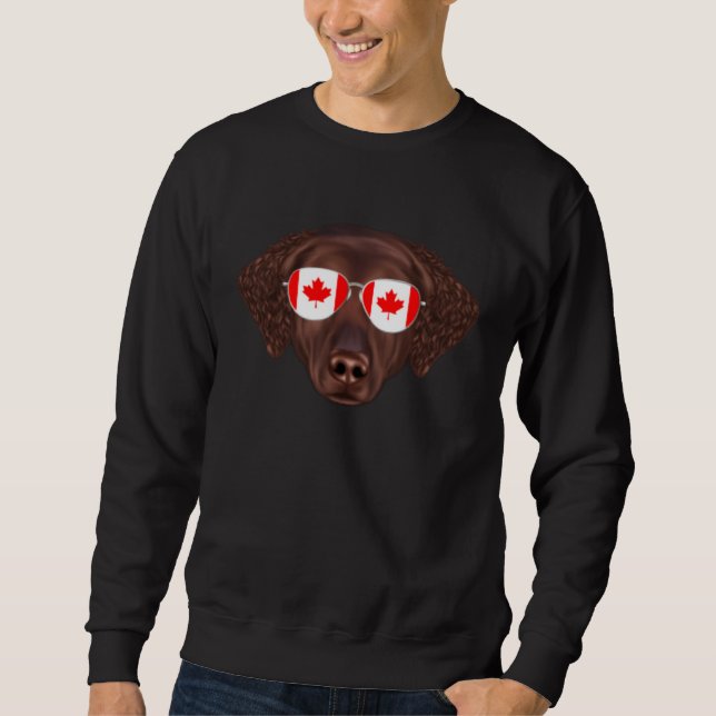 Canadian Flag Curly Coated Retriever Dog Canada Po Sweatshirt (Vorderseite)