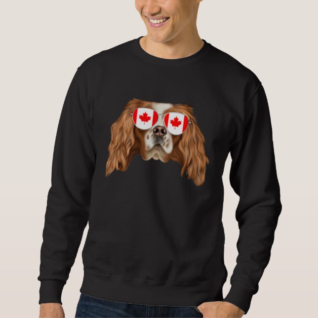 Canadian Flag English Toy Spaniel Dog Canada Pocke Sweatshirt (Vorderseite)