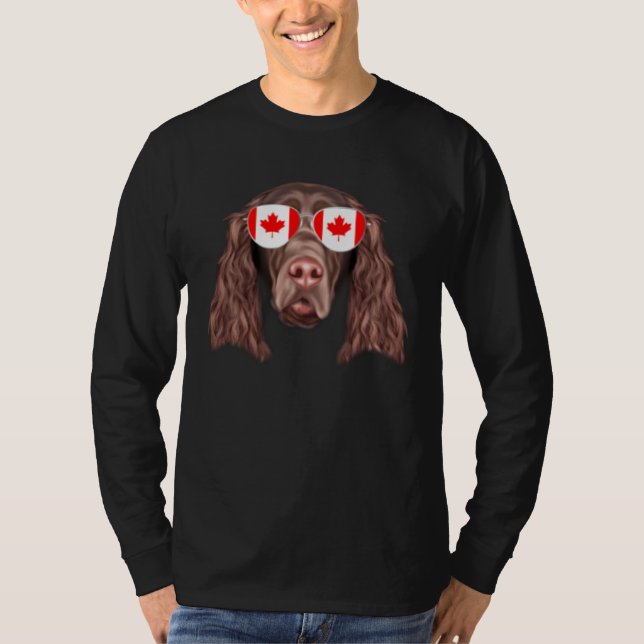 Canadian Flag Field Spaniel Dog Canada Pocket T-Shirt (Vorderseite)