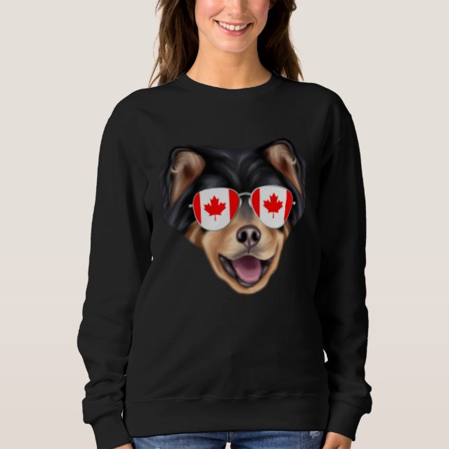 Canadian Flag Finnish Lapphund Dog Canada Pocket Sweatshirt (Vorderseite)