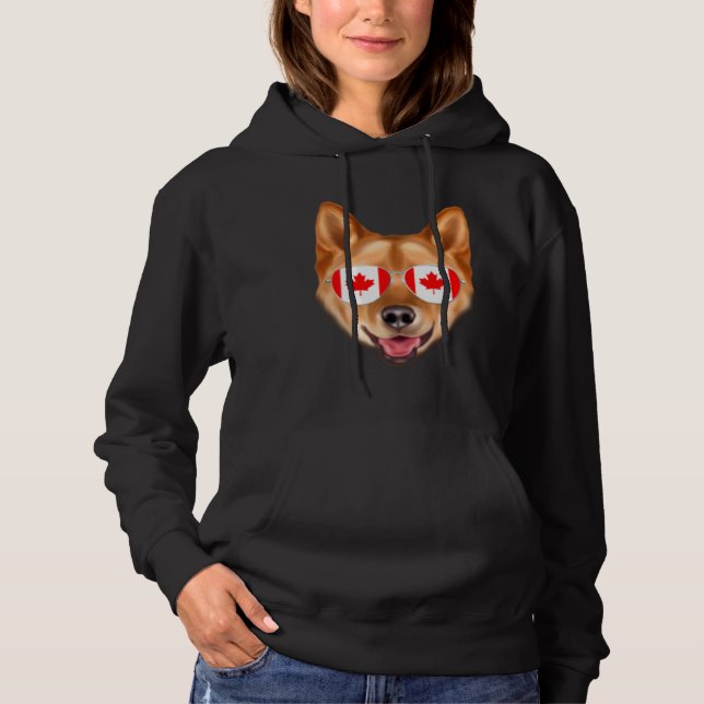 Canadian Flag Finnish Spitz Dog Canada Pocket Hoodie (Vorderseite)