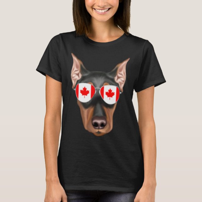 Canadian Flag German Pinscher Dog Canada Pocket T-Shirt (Vorderseite)