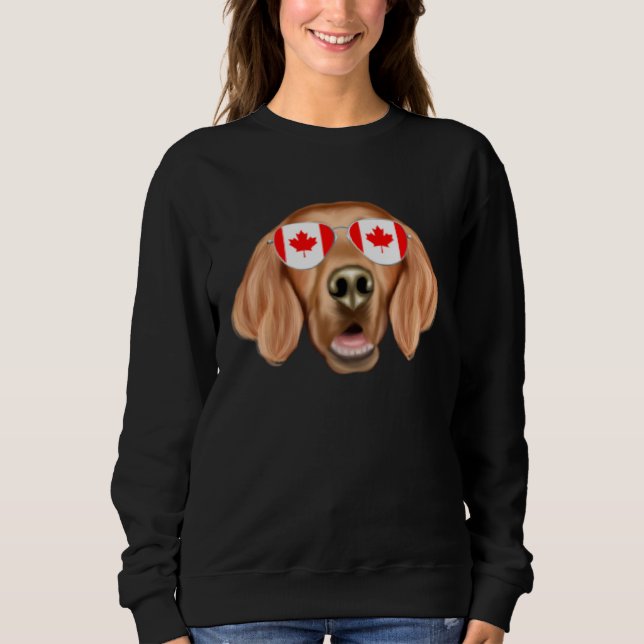 Canadian Flag Irish Setter Dog Canada Pocket Sweatshirt (Vorderseite)