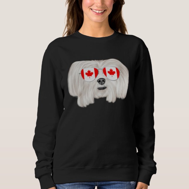 Canadian Flag Maltese Dog Canada Pocket Sweatshirt (Vorderseite)