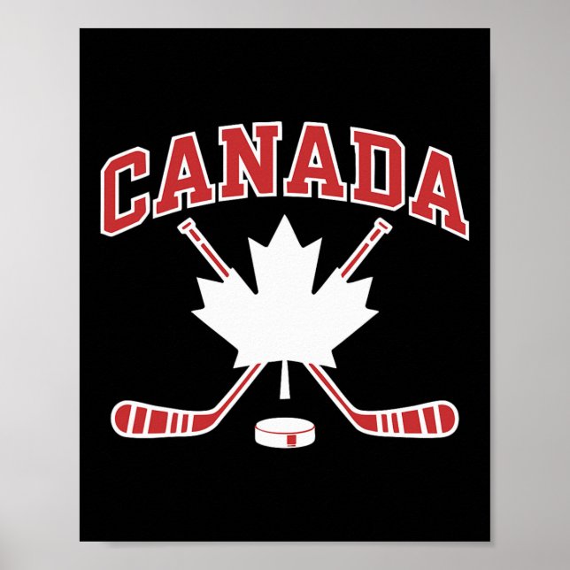 Canadian Flag Maple Leaf Hockey Canada Day Men Wom Poster (Vorne)