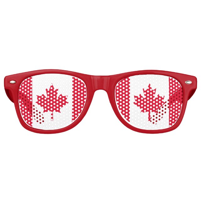 Canadian Flag Maple Leaf Red White Canada Partybrille (Vorderseite)