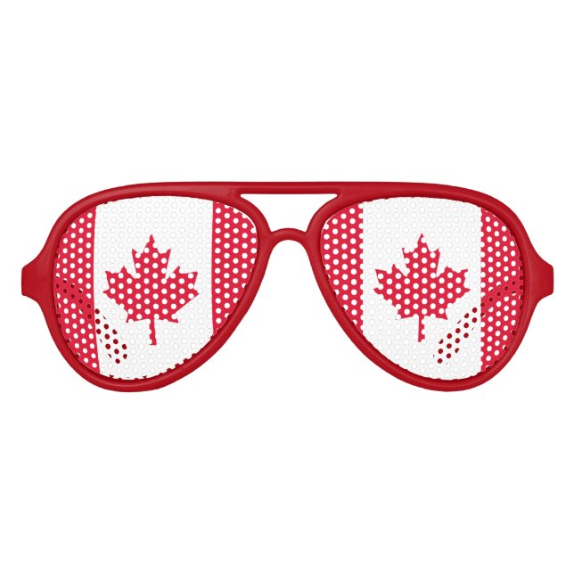 Canadian Flag Maple Leaf Red White Canada Sonnenbrille (Vorderseite)