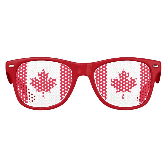 Canadian Flag Maple Leaf Red White Canada Sonnenbrille (Vorderseite)