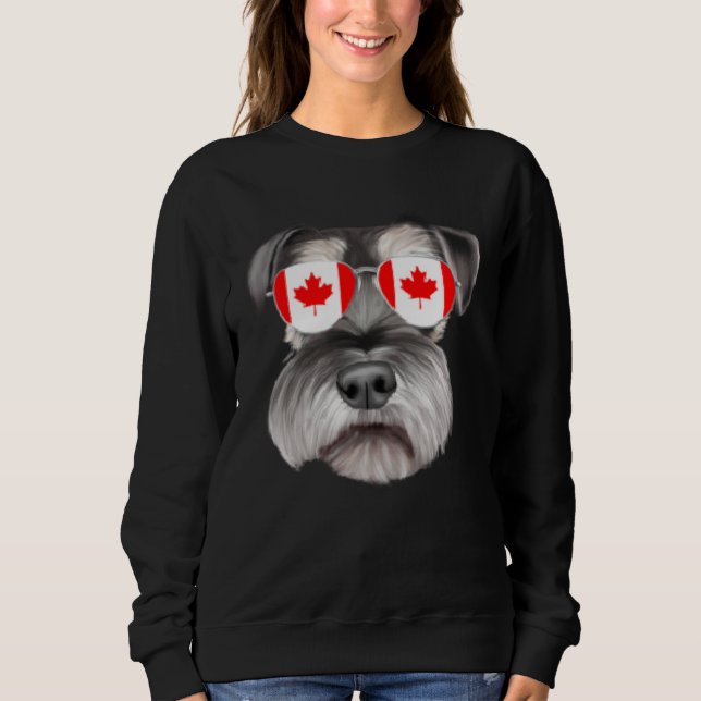 Canadian Flag Miniature Schnauzer Dog Canada Pocke Sweatshirt (Vorderseite)