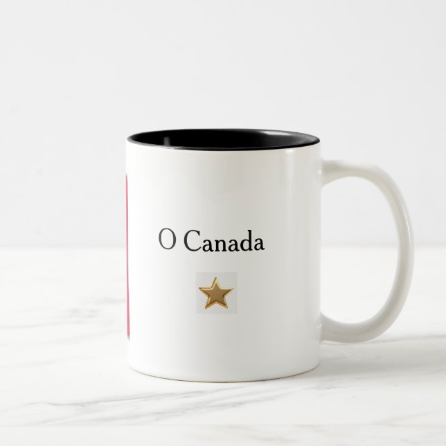Canadian Flag Mug with the Anthem Title Zweifarbige Tasse (Rechts)