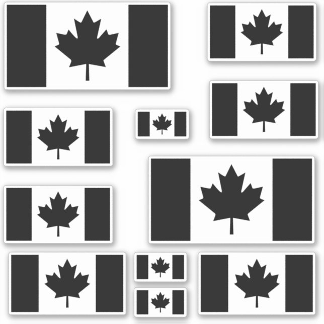 Canadian Flag Multiple in Black Aufkleber (Vorderseite)