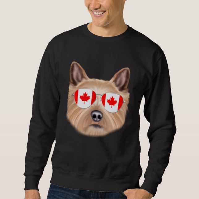 Canadian Flag Norwich Terrier Dog Canada Pocket Sweatshirt (Vorderseite)