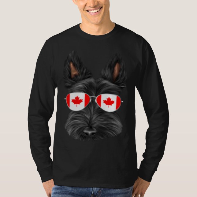 Canadian Flag Scottish Terrier Dog Canada Pocket T-Shirt (Vorderseite)