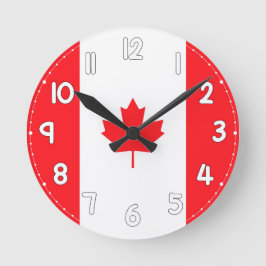 Canadian Flag Wall Clock - Flag of Canada Runde Wanduhr
