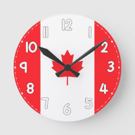 Canadian Flag Wall Clock - Flag of Canada Runde Wanduhr
