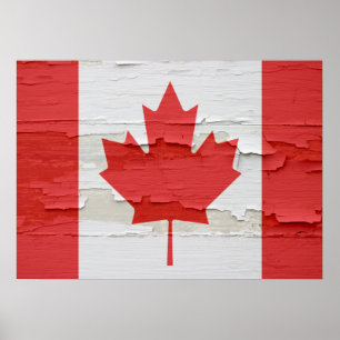 Canadian Flag Weathered Poster