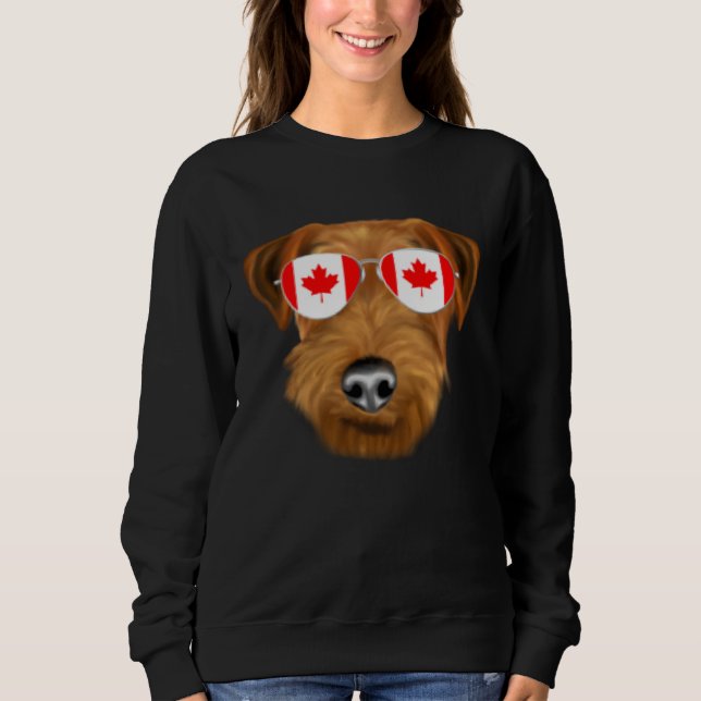 Canadian Flag Welsh Terrier Dog Canada Pocket Sweatshirt (Vorderseite)