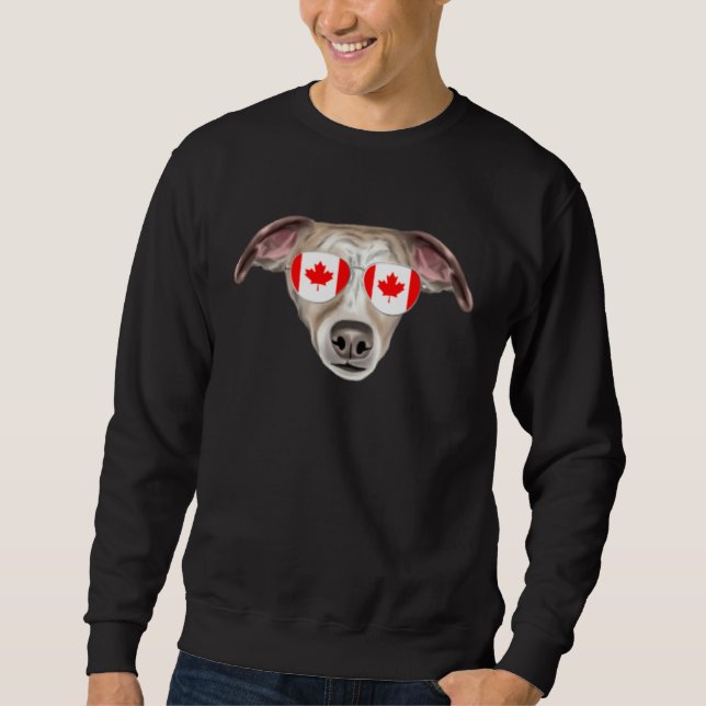 Canadian Flag Whippet Dog Canada Pocket Sweatshirt (Vorderseite)