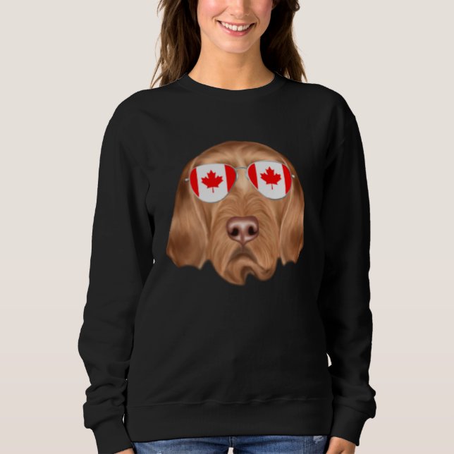 Canadian Flag Wirehaired Vizsla Dog Canada Pocket Sweatshirt (Vorderseite)